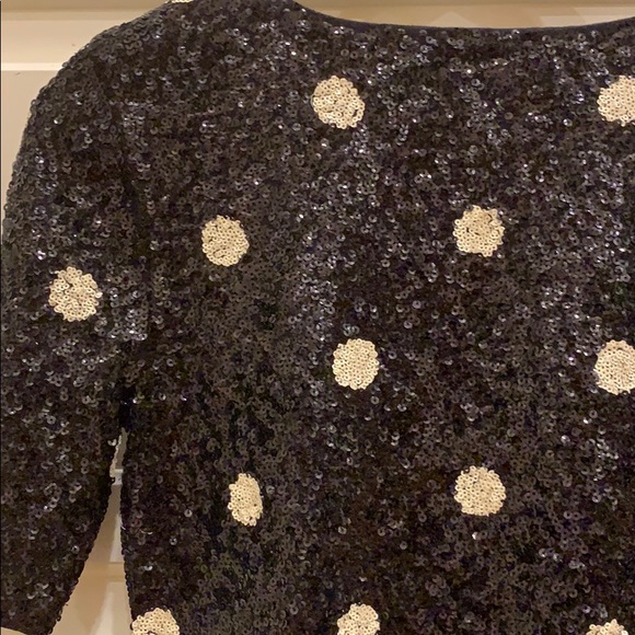 J. Crew size XS black with white polkadot top - Picture 6 of 8